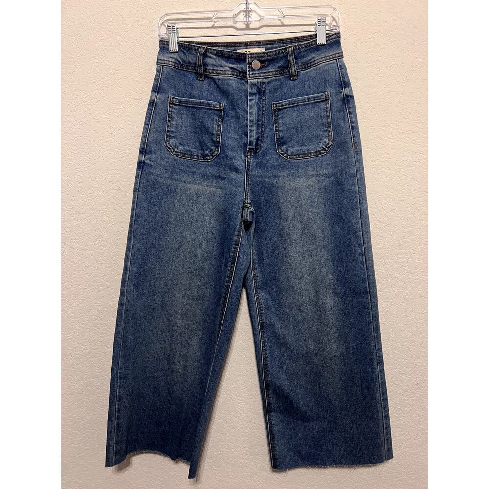 OAT New York High Rise Wide Cropped Leg Jeans Size 4/27